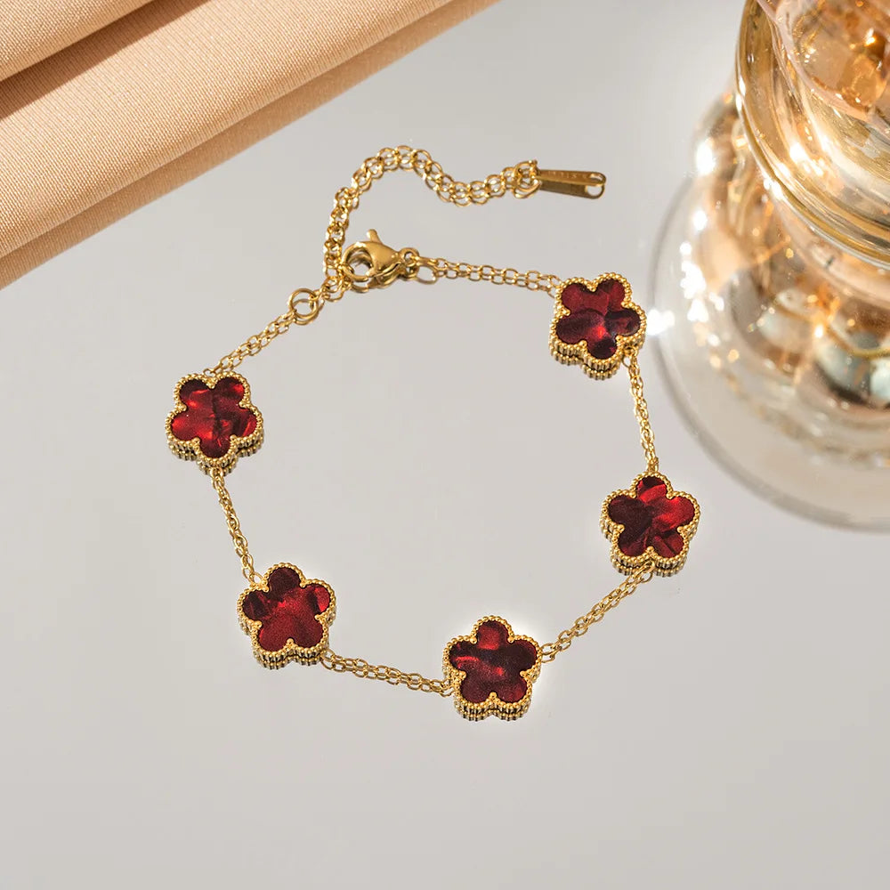 Five-Petal Flower Bracelet (Available in 10 Colours)