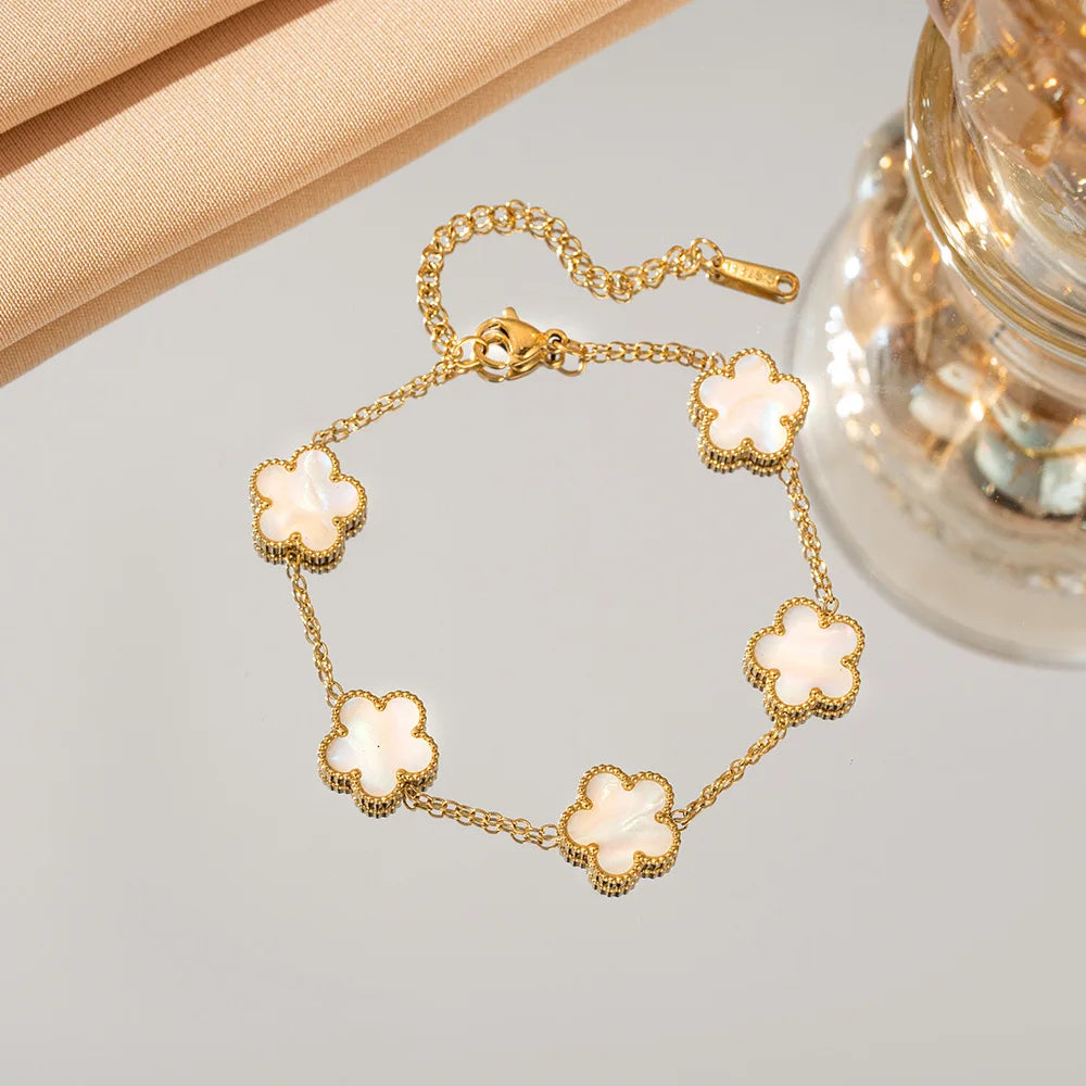 Five-Petal Flower Bracelet (Available in 10 Colours)