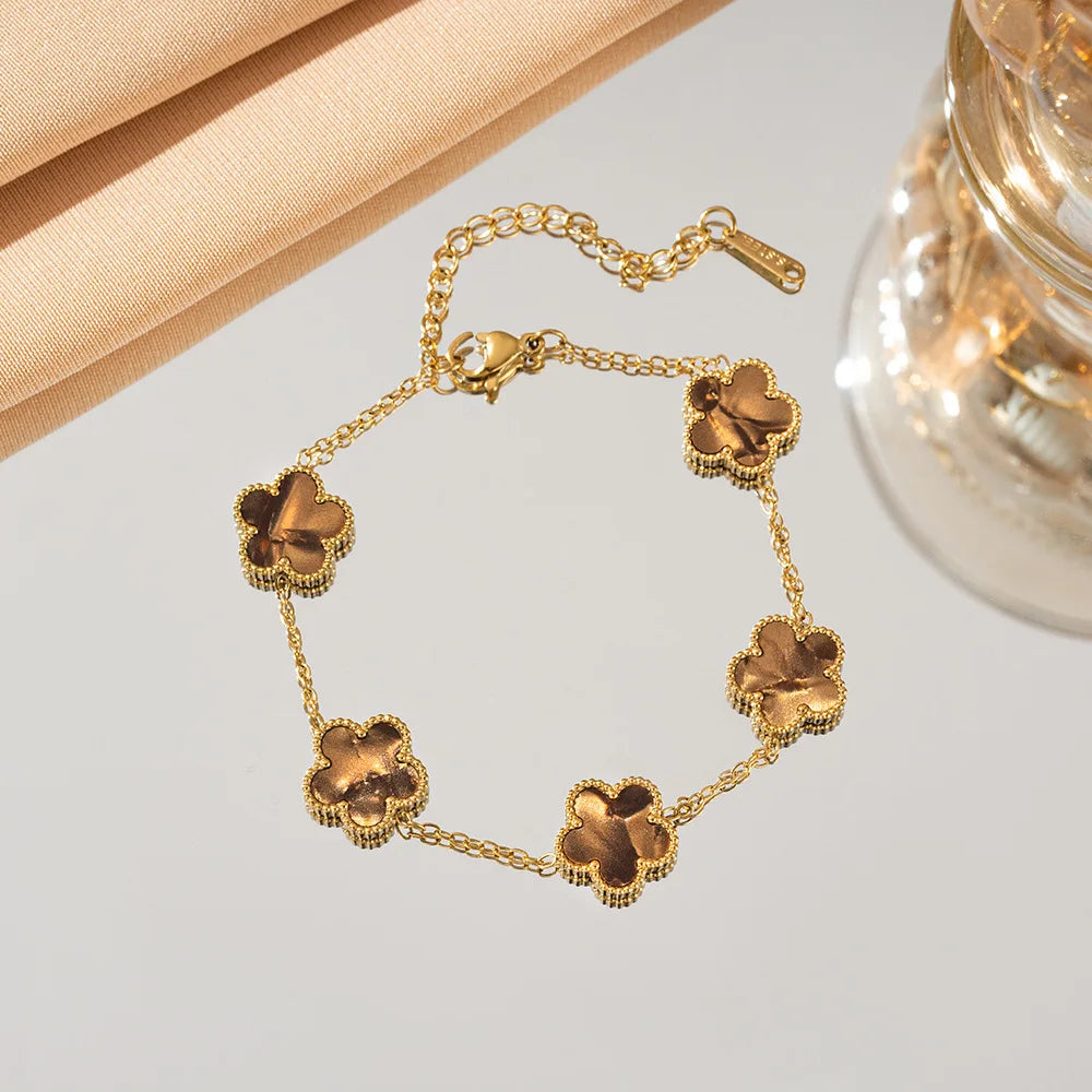 Five-Petal Flower Bracelet (Available in 10 Colours)