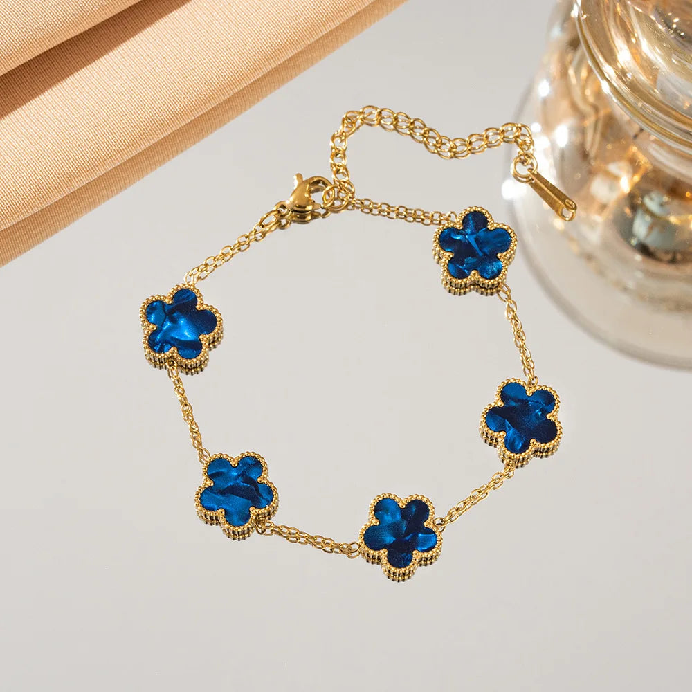 Five-Petal Flower Bracelet (Available in 10 Colours)