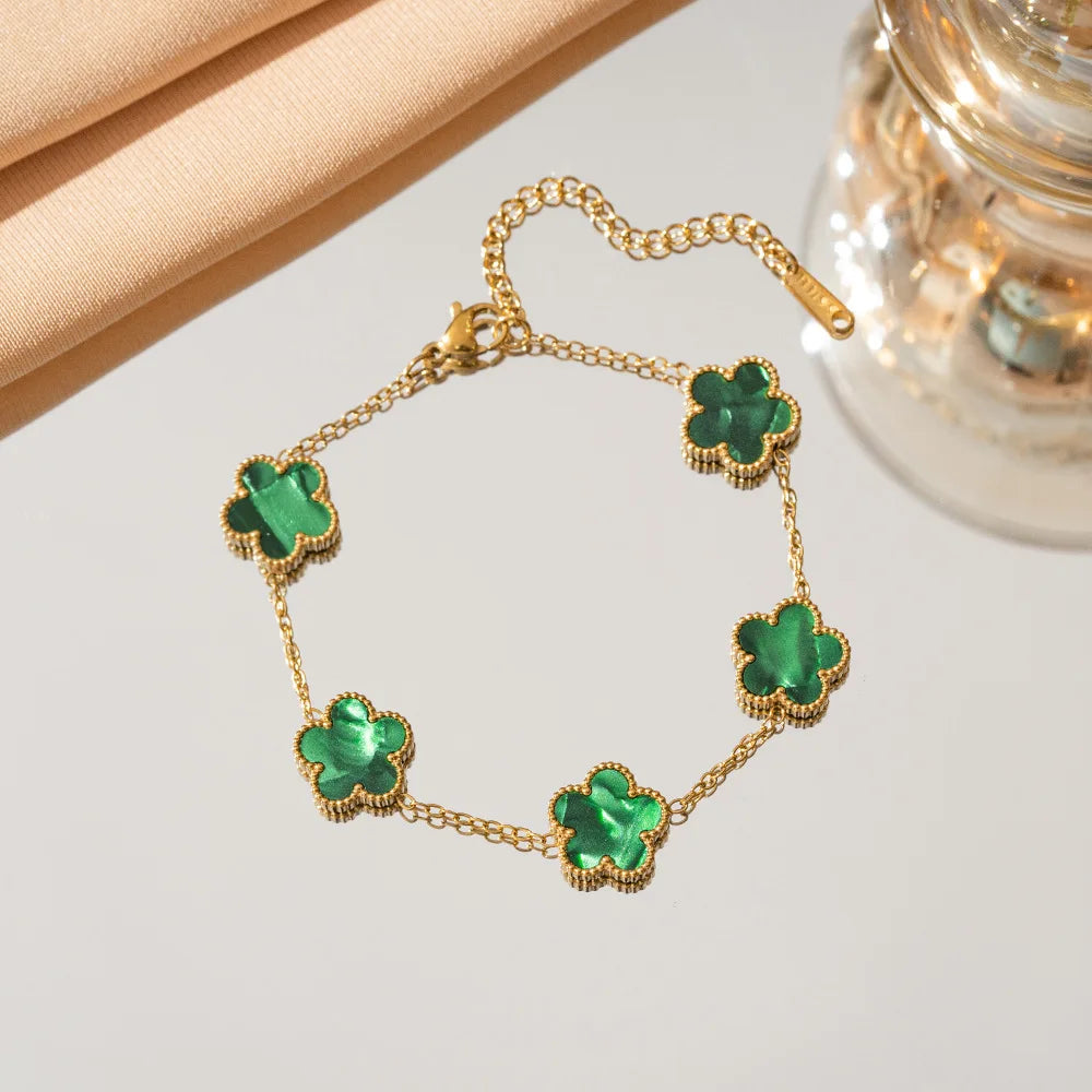 Five-Petal Flower Bracelet (Available in 10 Colours)