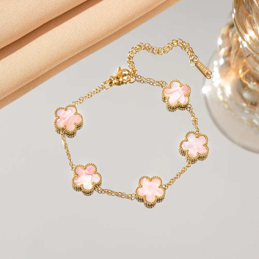 Five-Petal Flower Bracelet (Available in 10 Colours)
