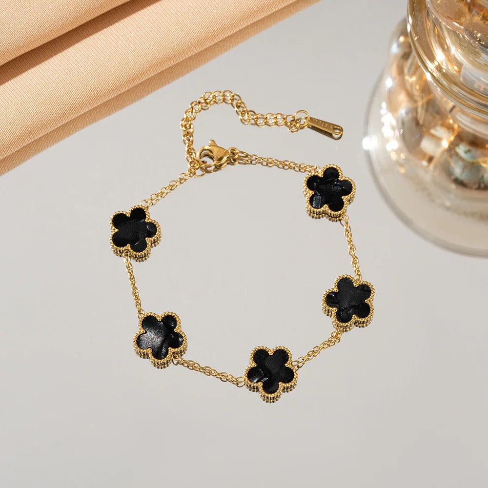 Five-Petal Flower Bracelet (Available in 10 Colours)