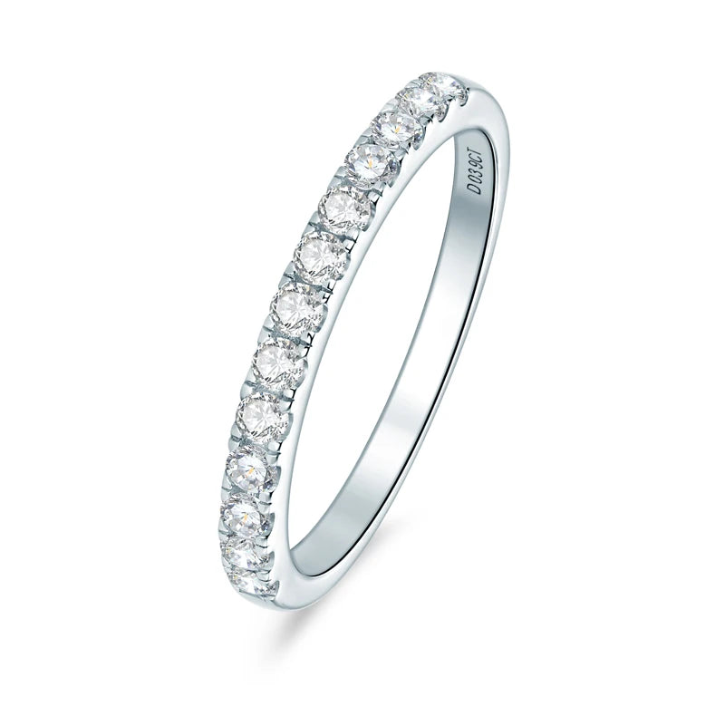 Bridal Moissanite Ring Set, Silver 925 Solitaire