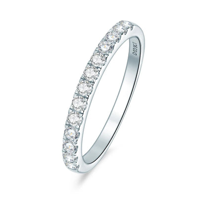 Bridal Moissanite Ring Set, Silver 925 Solitaire