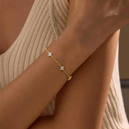 Flower Link Chain Bracelet