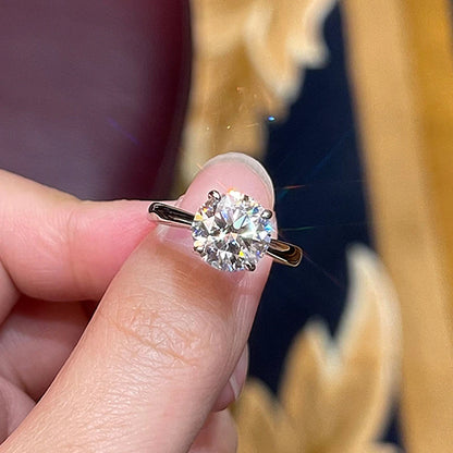 Bridal Moissanite Ring Set, Silver 925 Solitaire