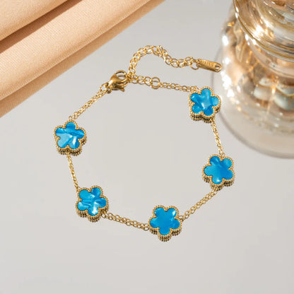 Five-Petal Flower Bracelet (Available in 10 Colours)