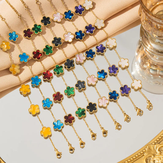 Five-Petal Flower Bracelet (Available in 10 Colours)