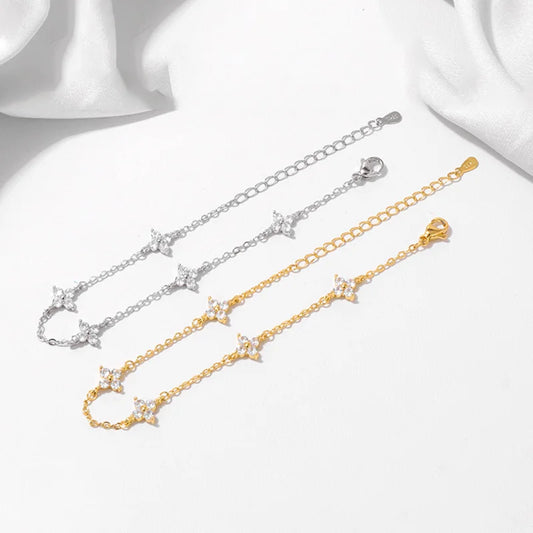 Flower Link Chain Bracelet
