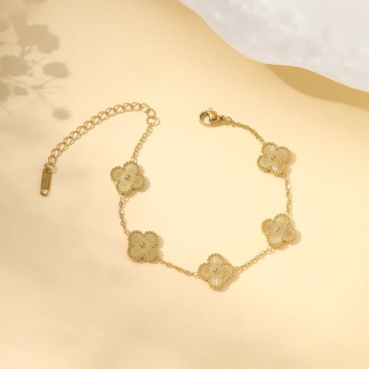 Stainless Steel Leaf Flower Bracelet