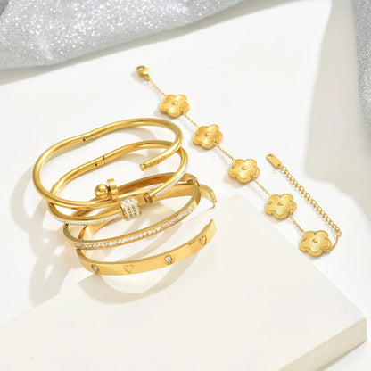 Gold Stack Stainless Steel Bangles