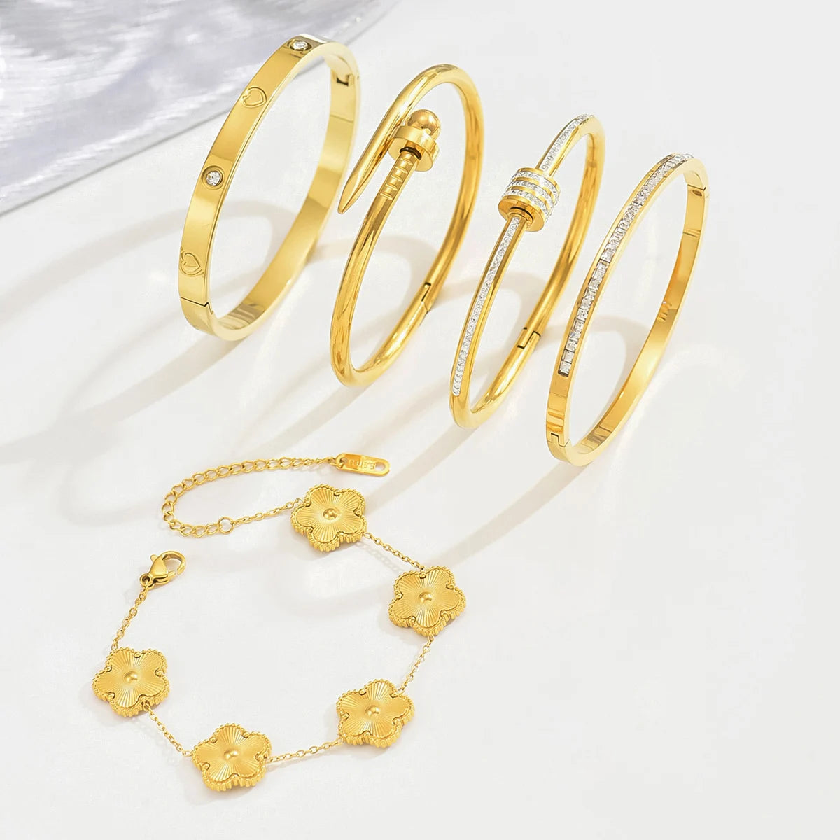 Gold Stack Stainless Steel Bangles